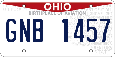 OH license plate GNB1457