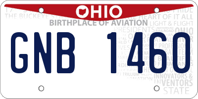 OH license plate GNB1460