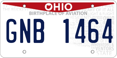 OH license plate GNB1464