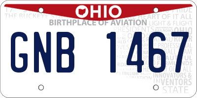 OH license plate GNB1467