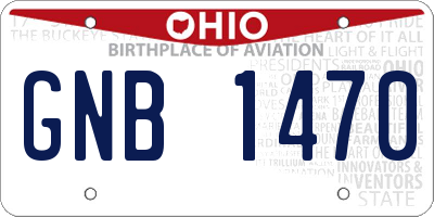 OH license plate GNB1470
