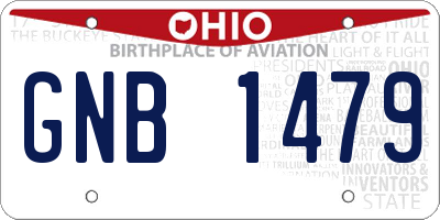 OH license plate GNB1479