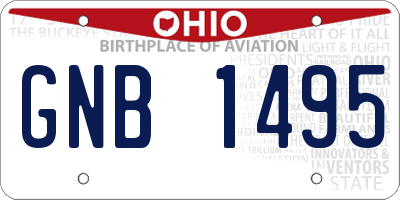 OH license plate GNB1495