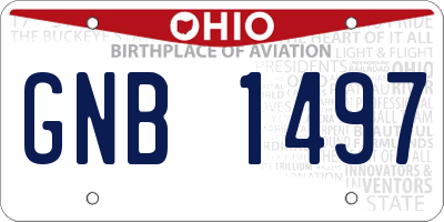 OH license plate GNB1497