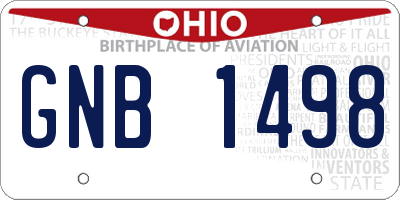 OH license plate GNB1498