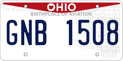 OH license plate GNB1508
