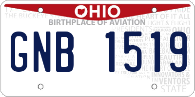 OH license plate GNB1519