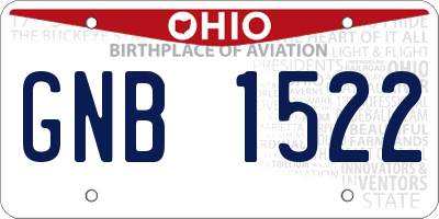OH license plate GNB1522