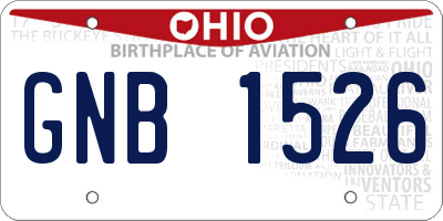 OH license plate GNB1526