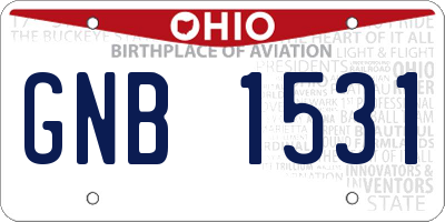 OH license plate GNB1531