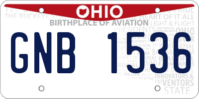 OH license plate GNB1536