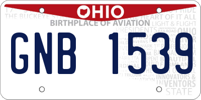 OH license plate GNB1539