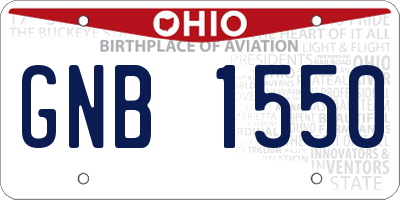 OH license plate GNB1550