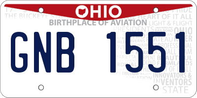 OH license plate GNB1551