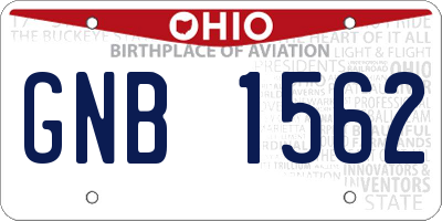 OH license plate GNB1562