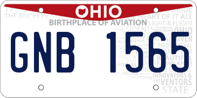 OH license plate GNB1565