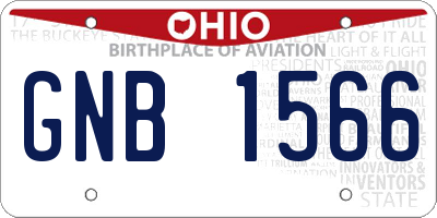OH license plate GNB1566