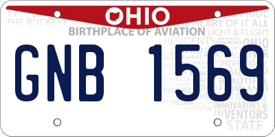 OH license plate GNB1569