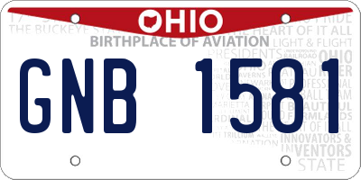 OH license plate GNB1581
