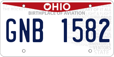 OH license plate GNB1582
