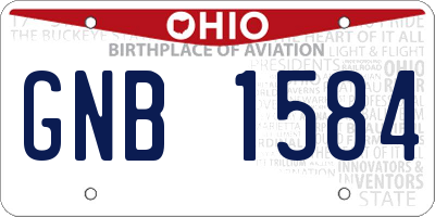 OH license plate GNB1584