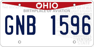 OH license plate GNB1596