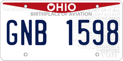 OH license plate GNB1598