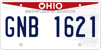 OH license plate GNB1621