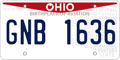 OH license plate GNB1636