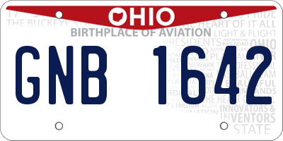 OH license plate GNB1642