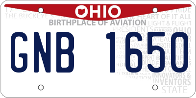 OH license plate GNB1650