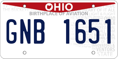 OH license plate GNB1651