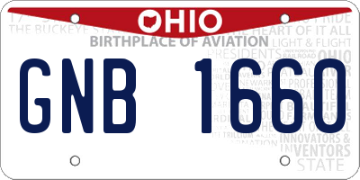 OH license plate GNB1660