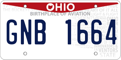 OH license plate GNB1664