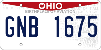 OH license plate GNB1675