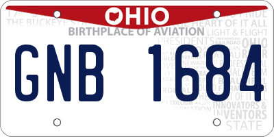 OH license plate GNB1684
