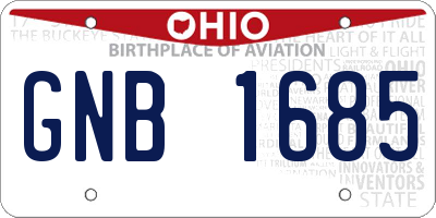 OH license plate GNB1685