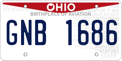 OH license plate GNB1686