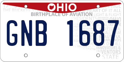 OH license plate GNB1687