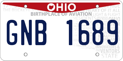 OH license plate GNB1689