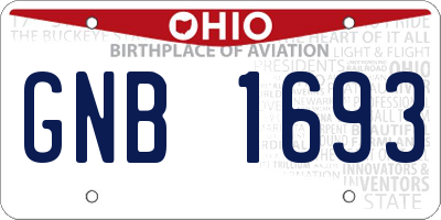 OH license plate GNB1693