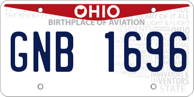 OH license plate GNB1696