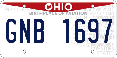 OH license plate GNB1697