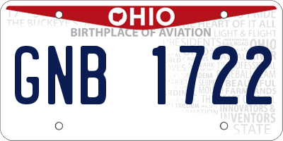 OH license plate GNB1722
