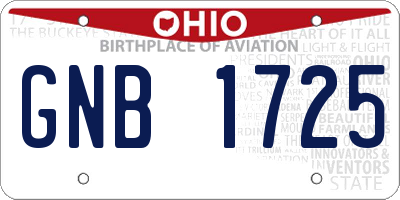OH license plate GNB1725