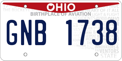 OH license plate GNB1738