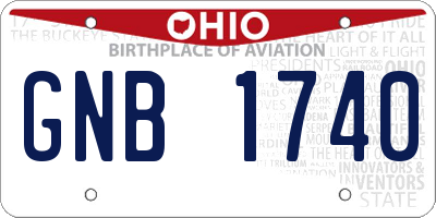 OH license plate GNB1740