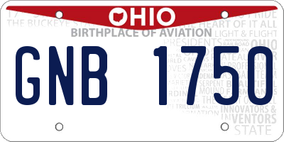 OH license plate GNB1750