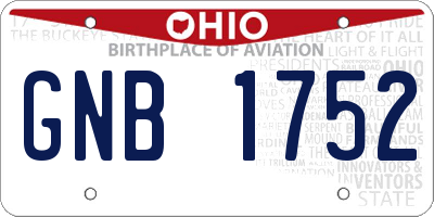 OH license plate GNB1752