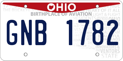 OH license plate GNB1782